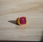 Happy Face Pave Ruby Ring