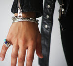 STERLING SILVER TWISTED FACETED TURQUOISE RING