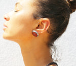 Sterling Silver Cable Carnelian Earring Studs