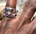 GOLD/ COPPER RUBY LAPIS ANKH RING