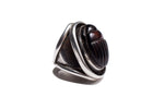 RED TIGER EYE LUCKY BEETLE RING