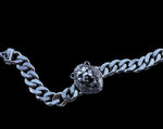 Sterling Silver Cuban Link Lion Bracelet