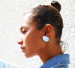 Sterling Silver Large Mother of Pearl Earrings Studs