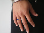 STERLING SILVER TWISTED FACETED LAPIS LAZULI RING