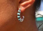 Sterling Silver Turquoise Hoop Earrings